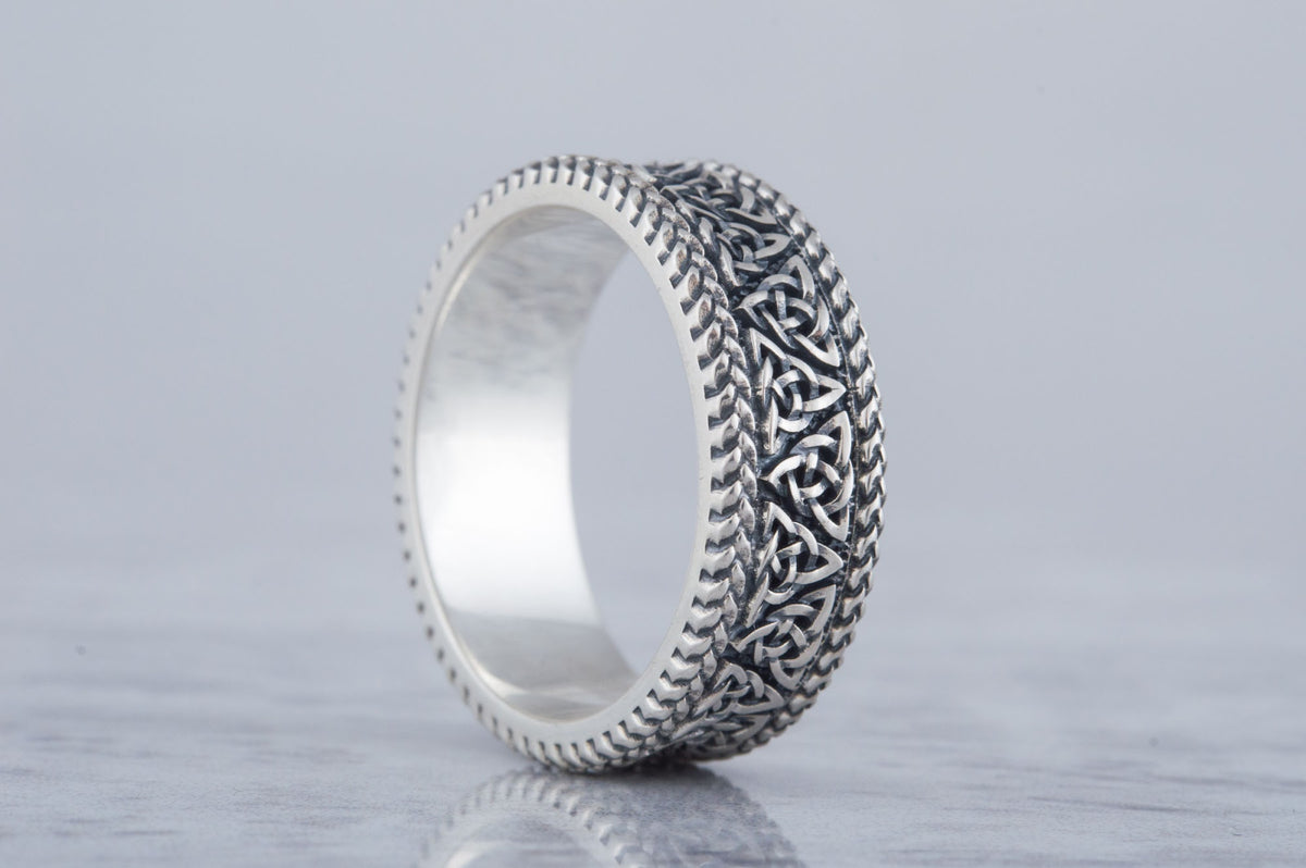 Bague Triquetra et Ornement — Argent 925