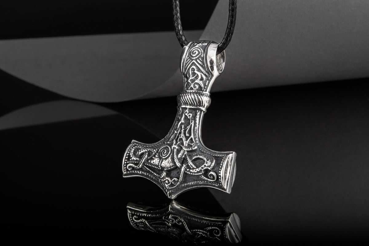 Pendentif Marteau de Thor et Mjölnir Ornement — Argent 925