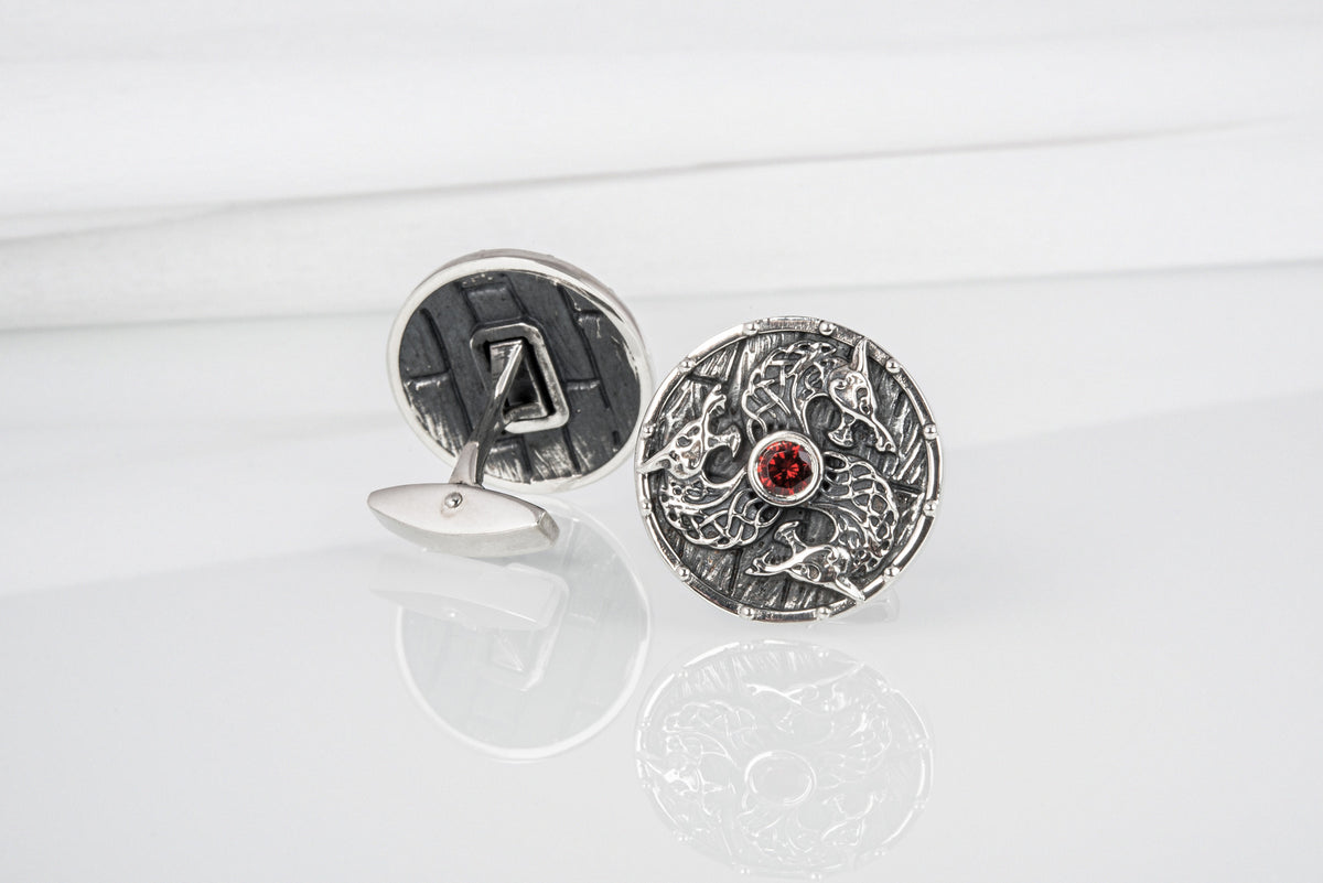 Boutons de manchette Viking Grand Modèle — Argent 925