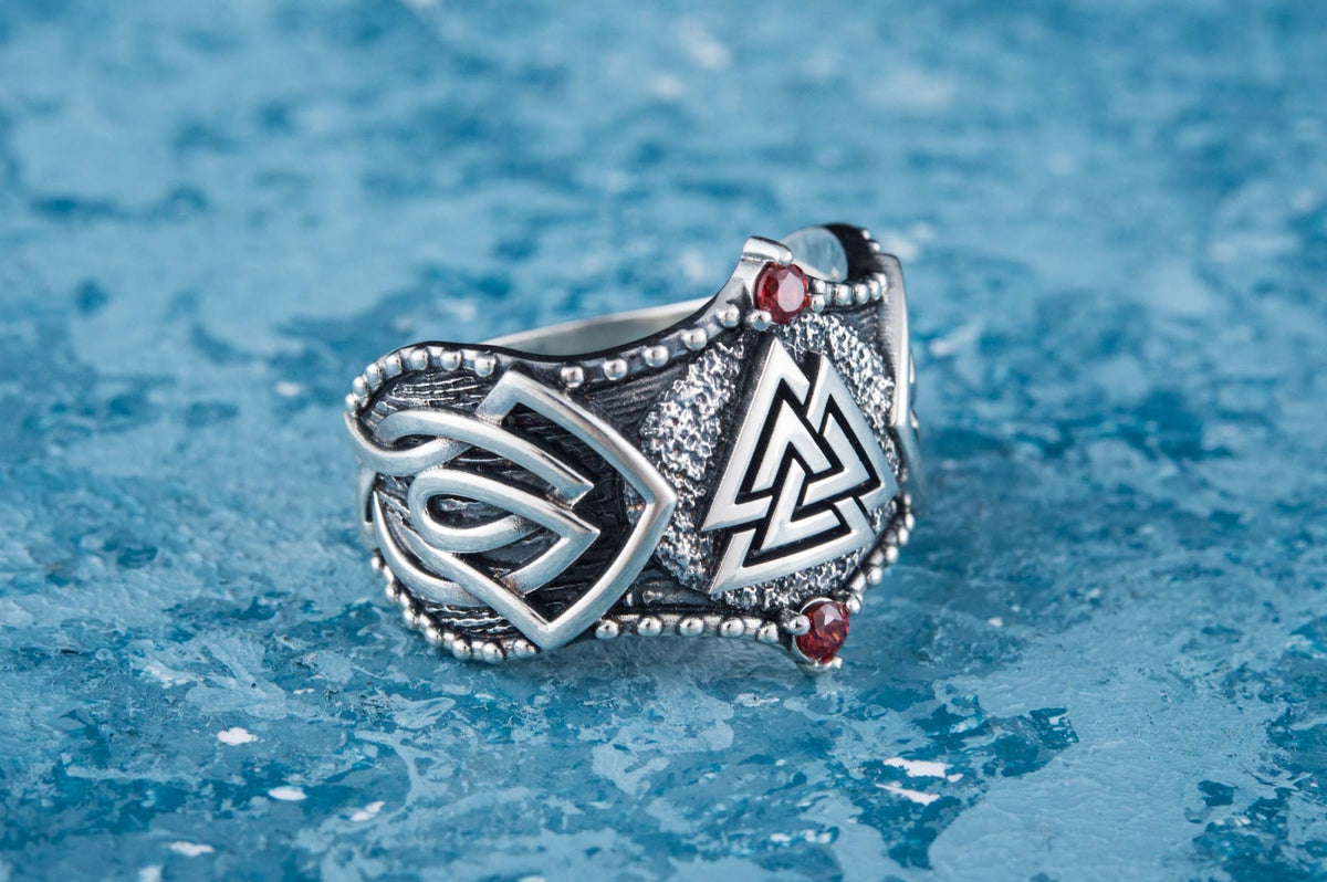 Bague Valknut et Ornement Bjorn — Argent 925