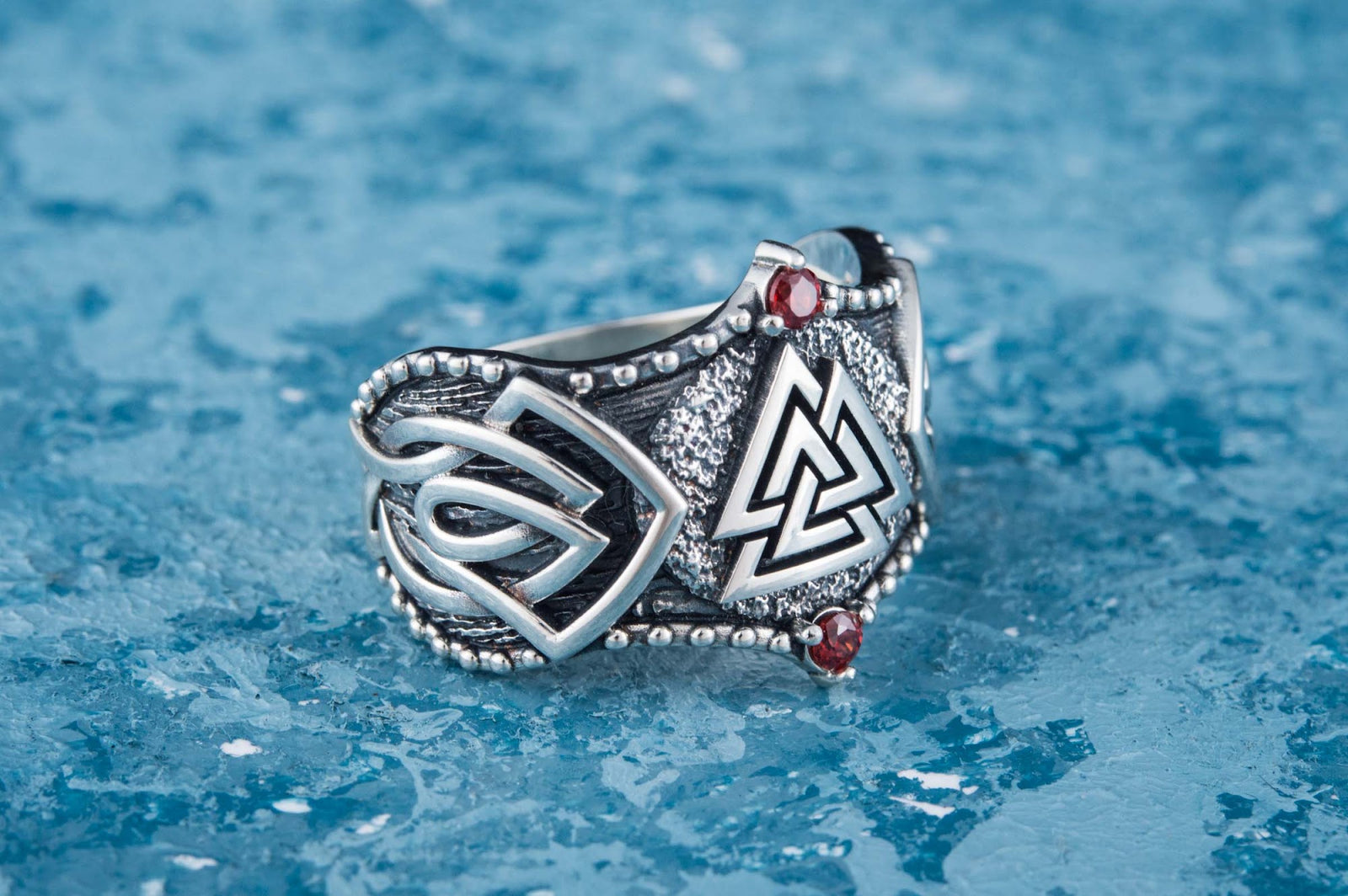 Bague Valknut et Ornement Bjorn — Argent 925