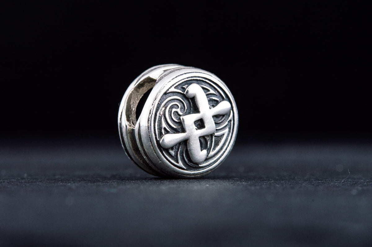 Perle de Barbe Médaillon Rune Ingwaz — Argent 925