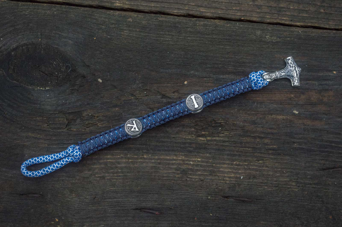 Bracelet Paracorde Marteau de Thor Astrid — Argent 925