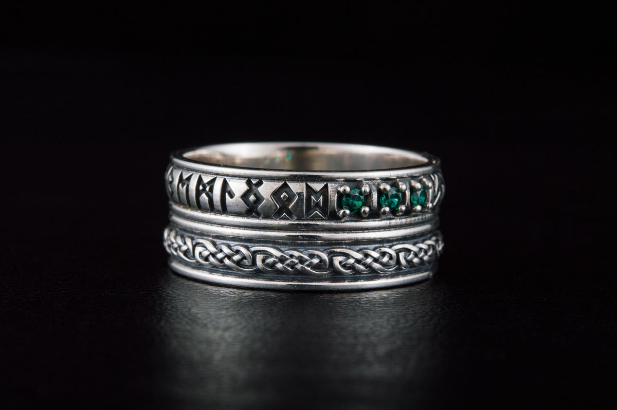 Bague Runes et Ornement Runique — Argent 925