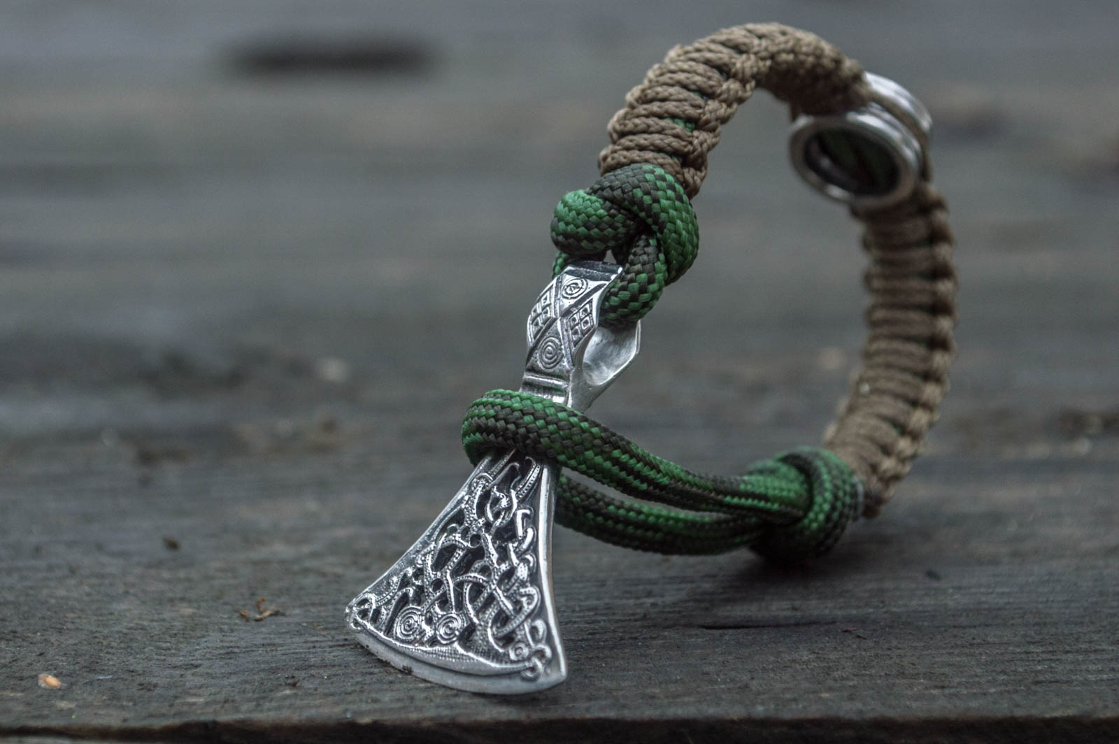 Bracelet Paracorde Médaillon Ulf — Argent 925