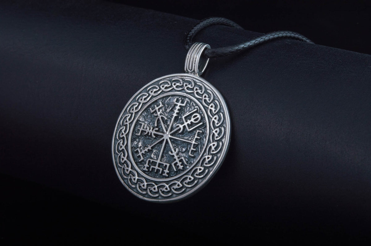 Pendentif Vegvisir et Ornement — Argent 925