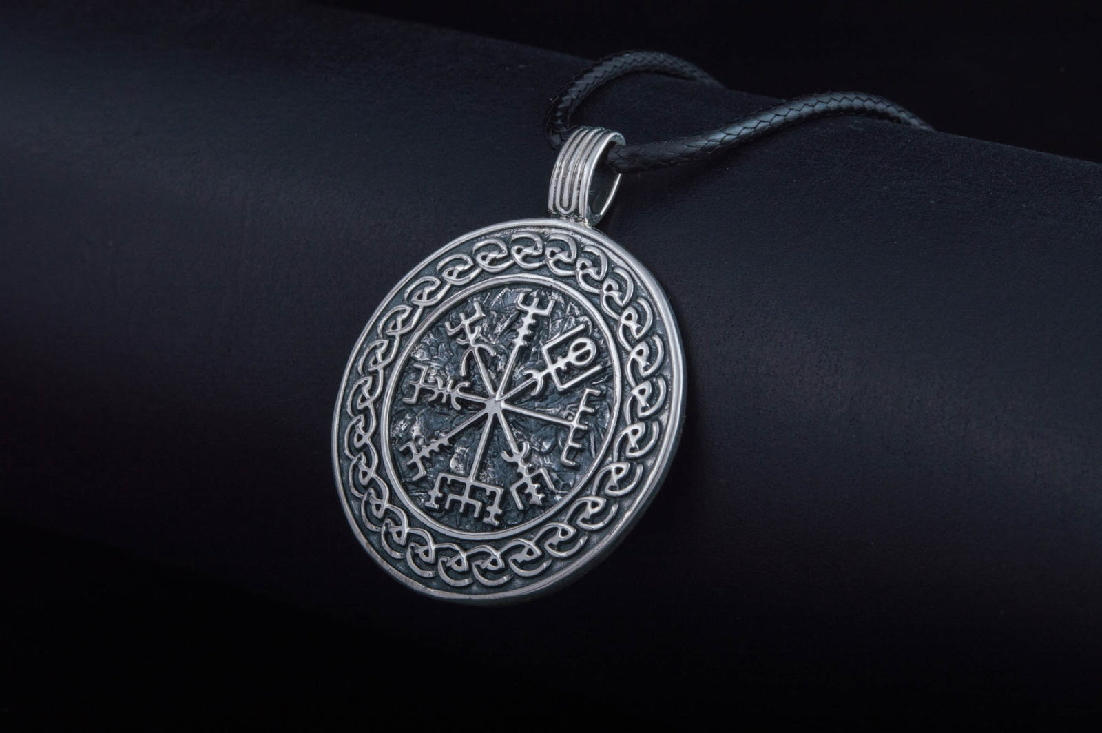 Pendentif Vegvisir et Ornement — Argent 925