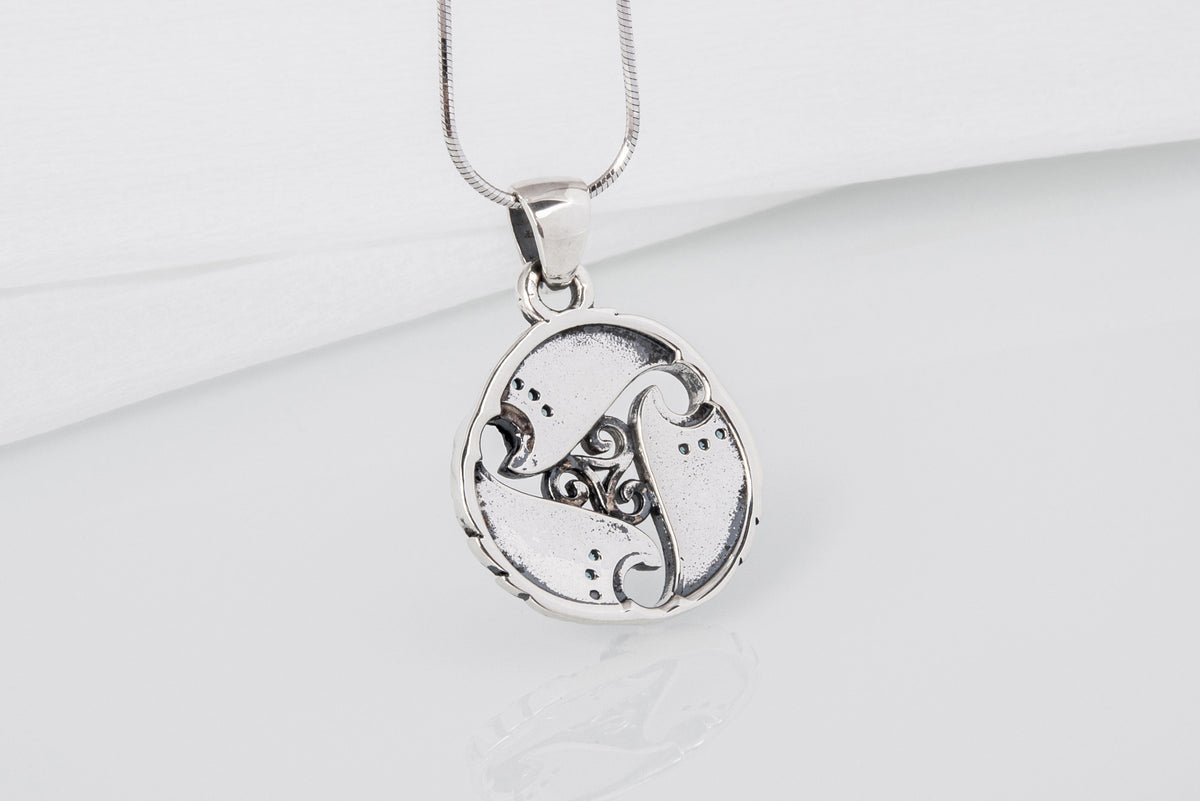 Pendentif Triskèle serti de pierres — Argent 925