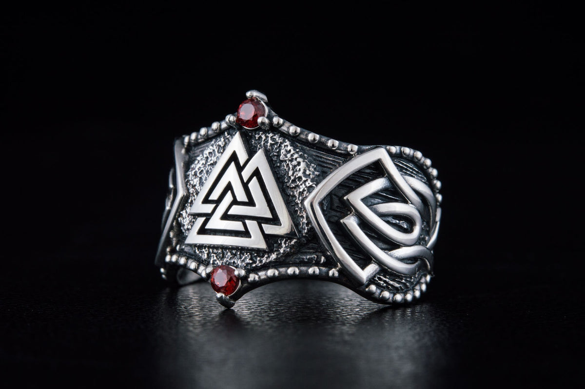 Bague Valknut et Ornement Bjorn — Argent 925