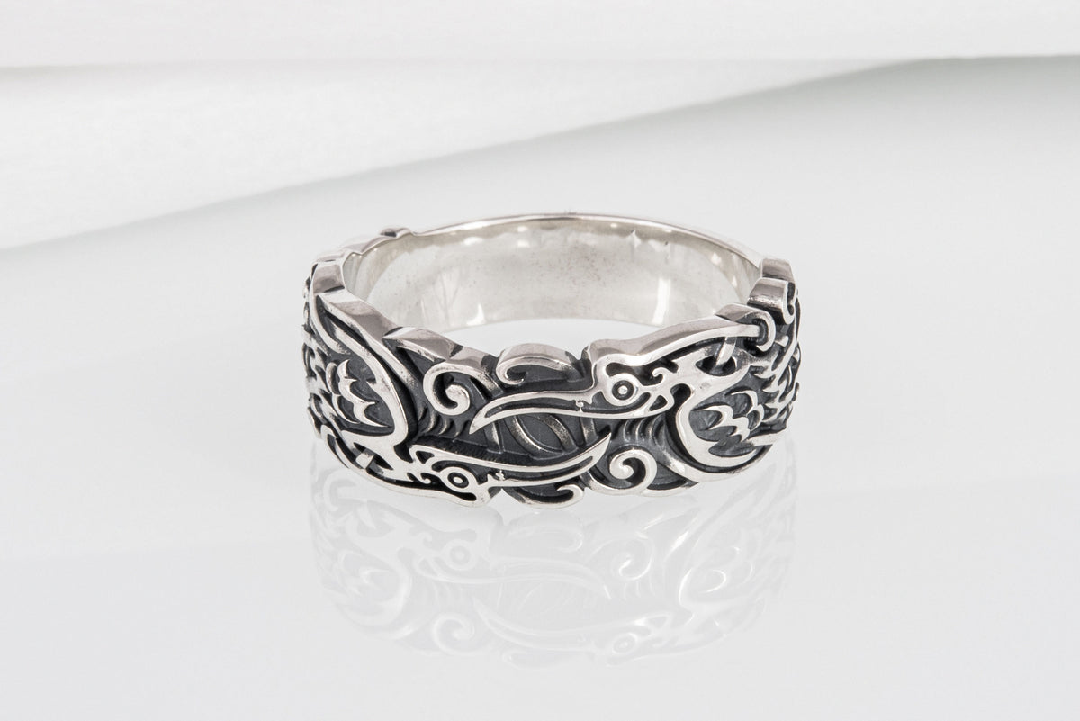 Bague Corbeaux et Ornement — Argent 925