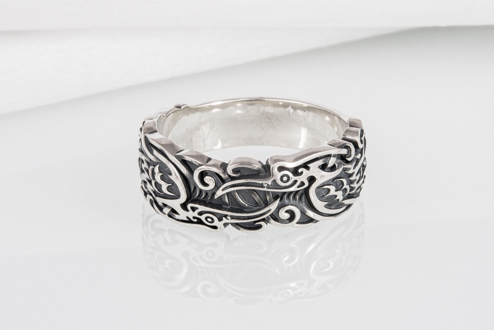 Bague Corbeaux et Ornement — Argent 925