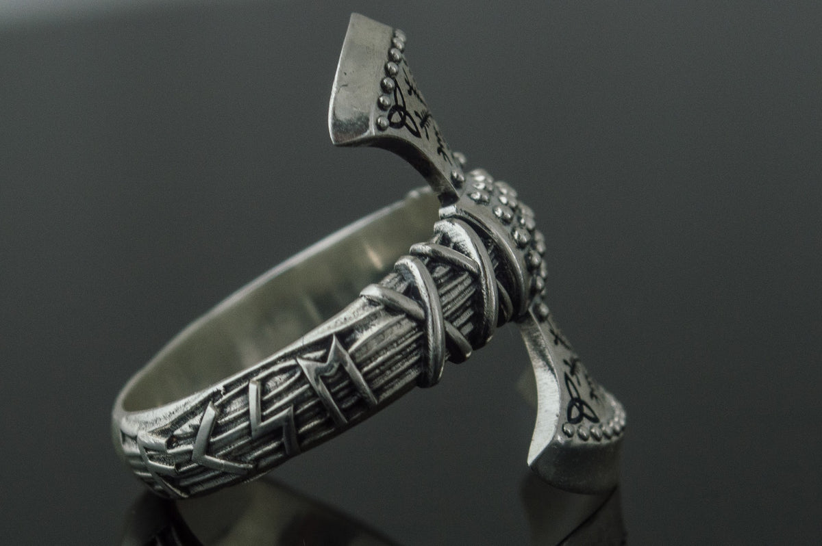Bague Hache et Aegishjalmur — Argent 925