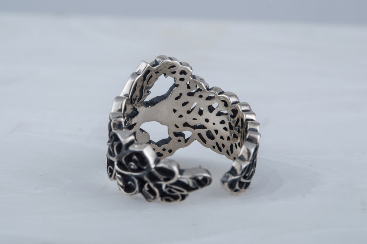 Bague Yggdrasil et Ornement Anneau — Argent 925