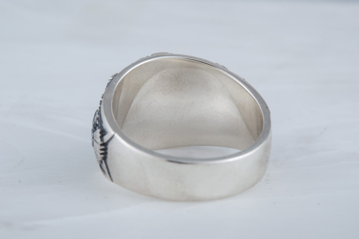 Bague Yggdrasil et Corbeau — Argent 925