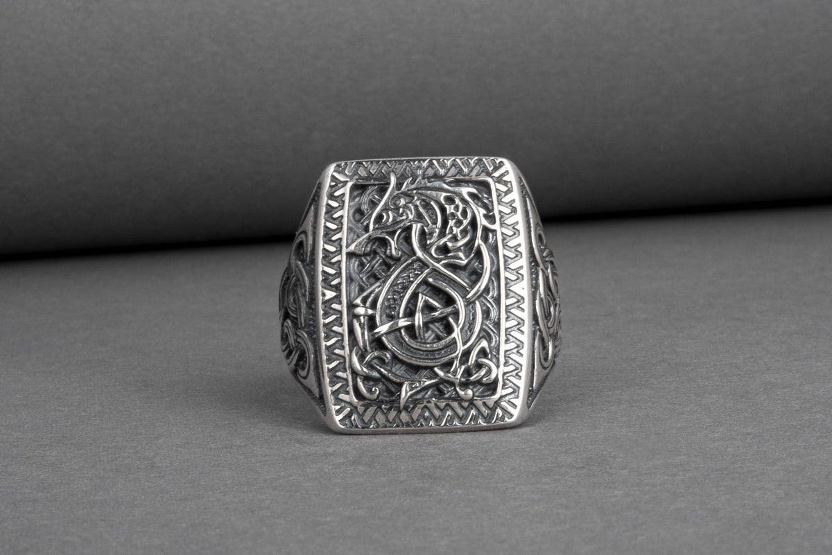 Bague Ornement et Fenrir — Argent 925