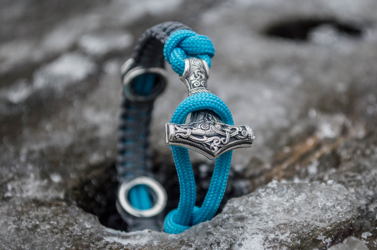 Bracelet Paracorde Marteau de Thor Harald — Argent 925