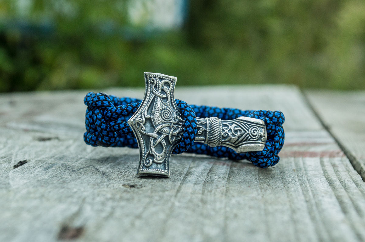 Bracelet Paracorde Marteau de Thor Gunnar — Argent 925