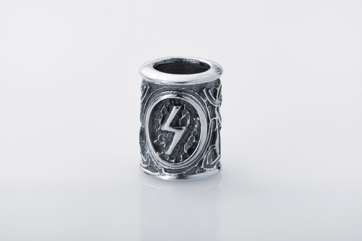 Perle de Barbe Rune Sowilo — Argent 925