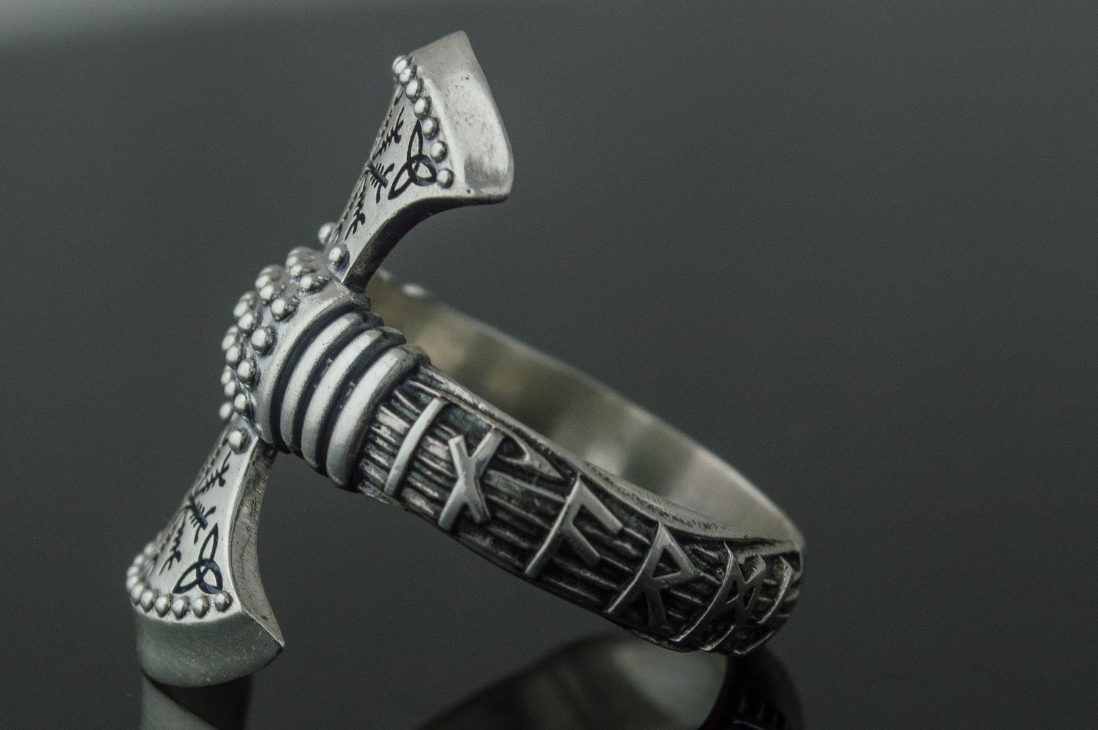 Bague Hache et Aegishjalmur — Argent 925