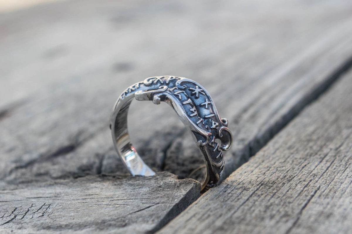 Bague Ouroboros et Runes — Argent 925