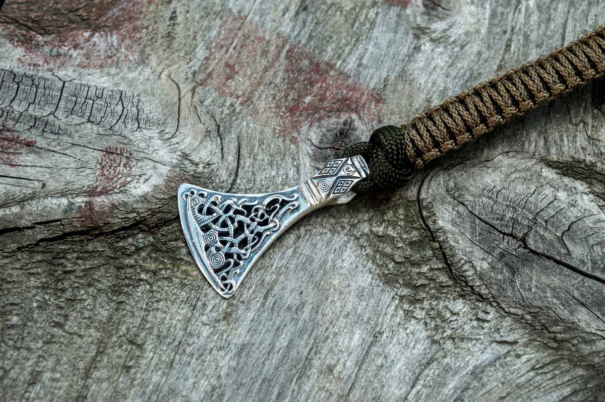 Bracelet Paracorde Hache Viking Bjorn — Argent 925