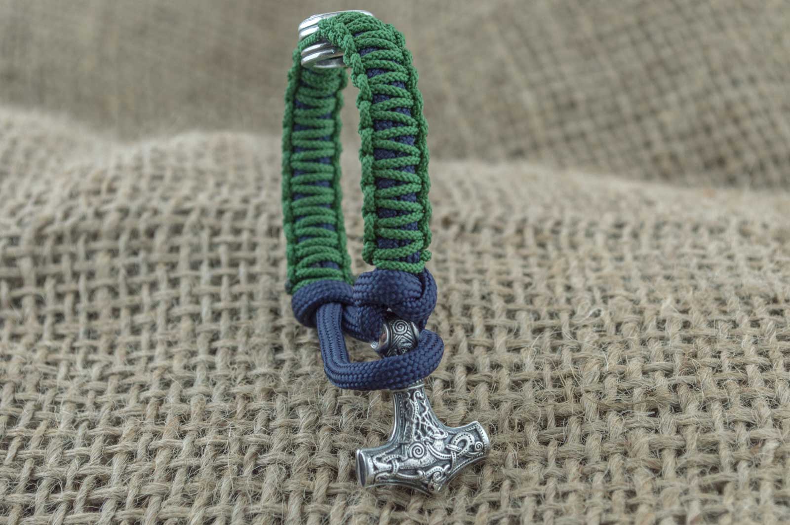 Bracelet Paracorde Marteau de Thor Rurik — Argent 925