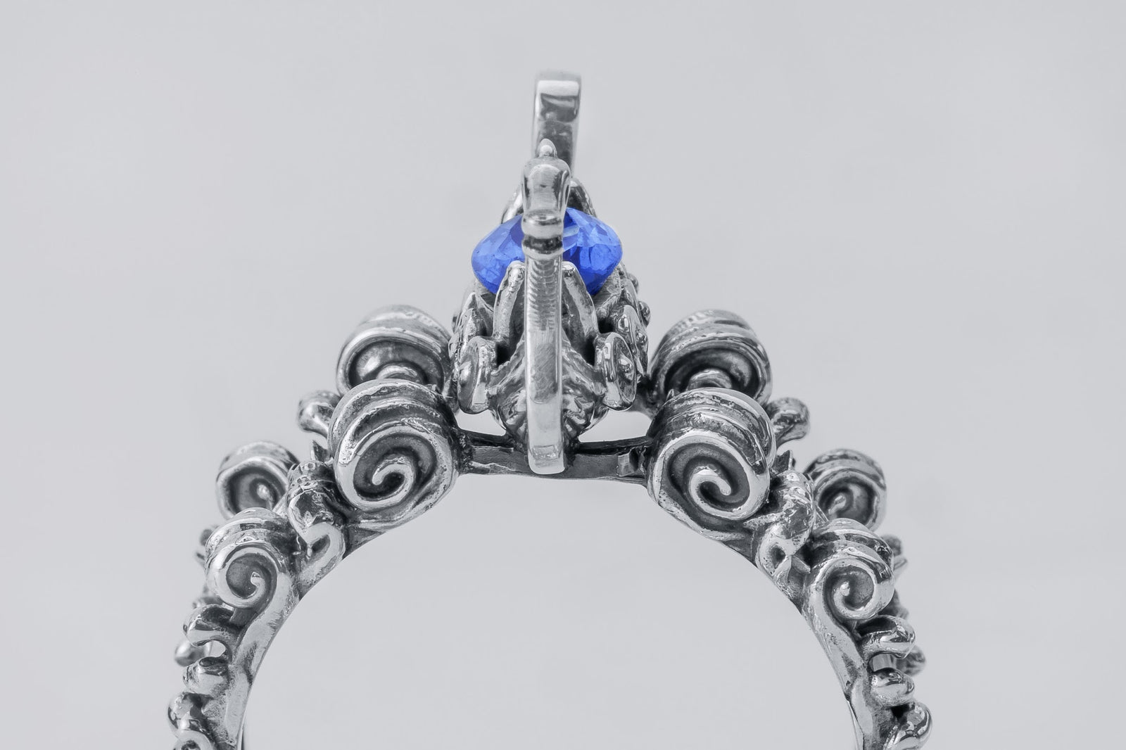 Bague Viking pierre bleue — Argent 925