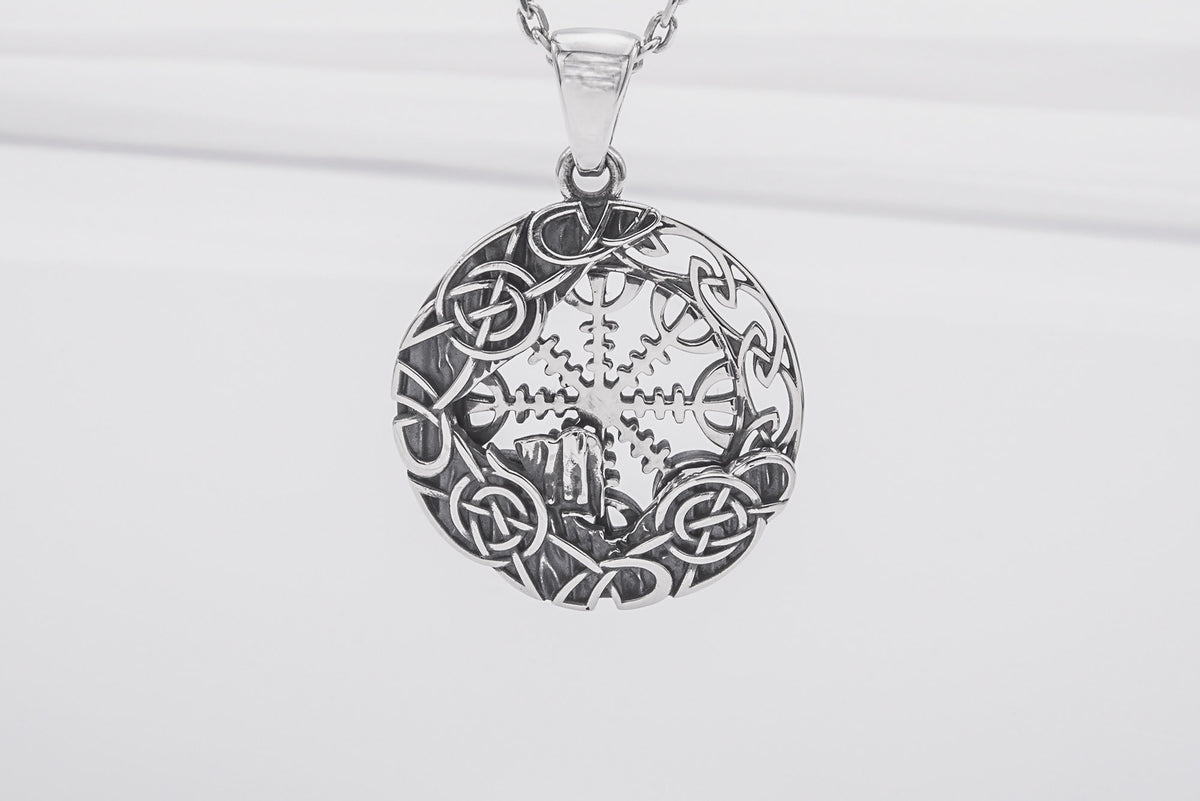 Pendentif Minimaliste Aegishjalmur — Argent 925