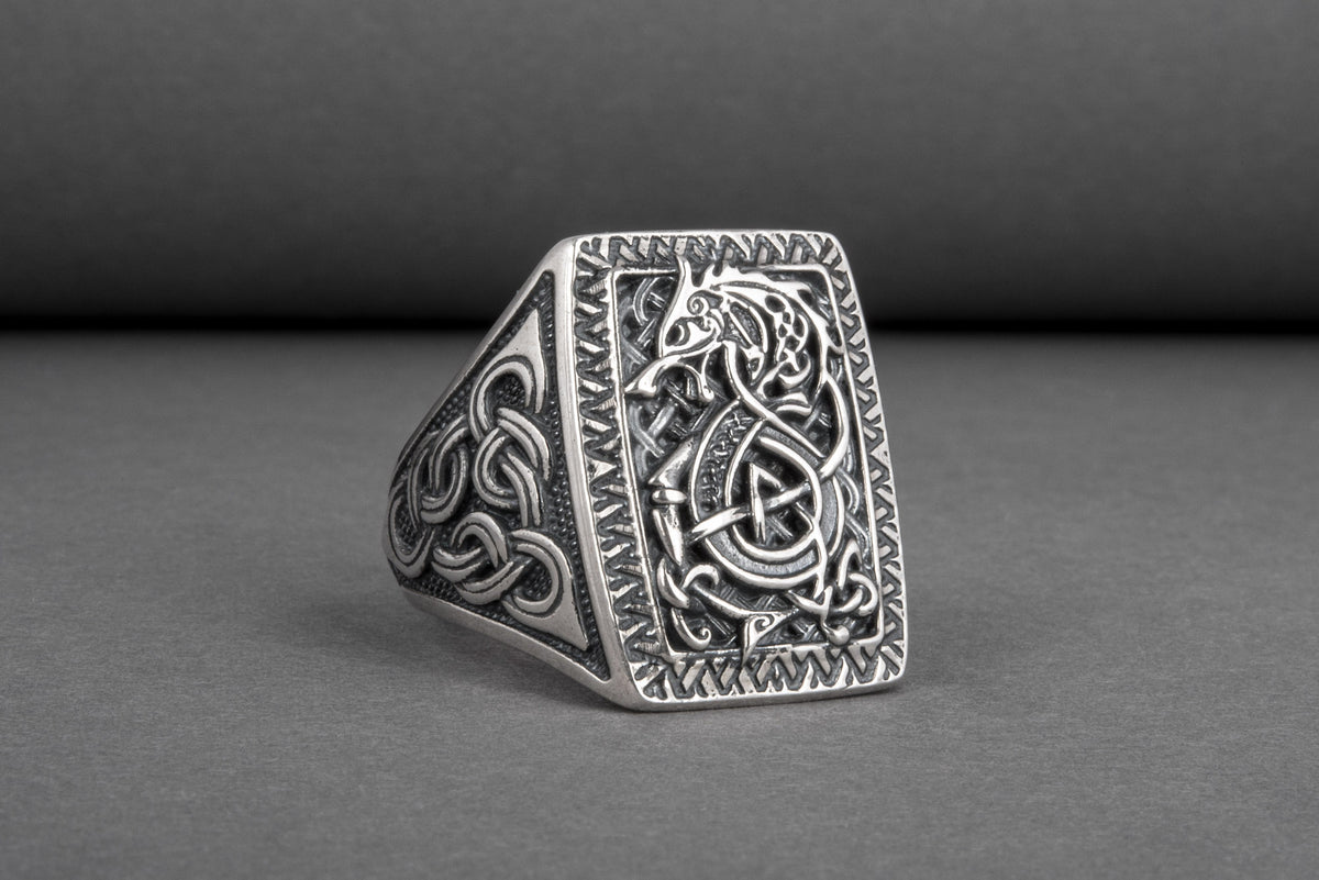 Bague Ornement et Fenrir — Argent 925