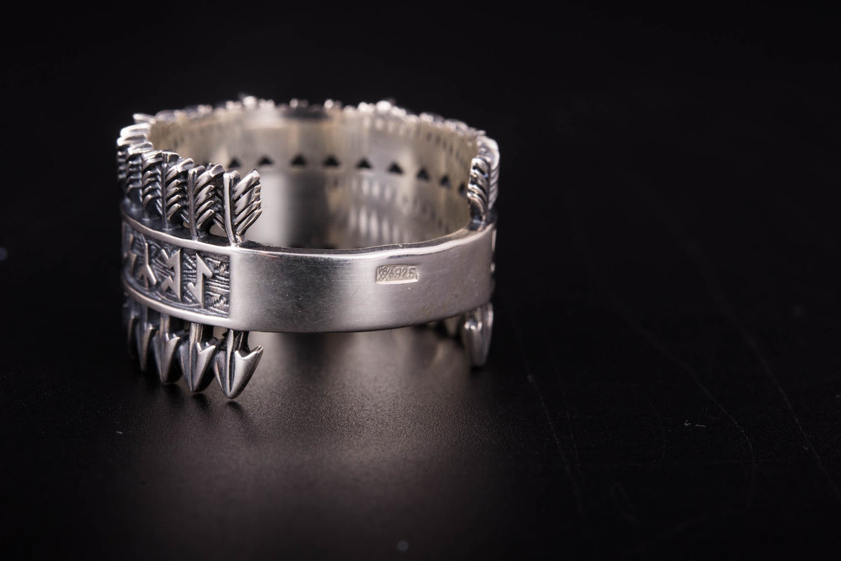 Bague Futhark Ancien et Runes Bjorn — Argent 925