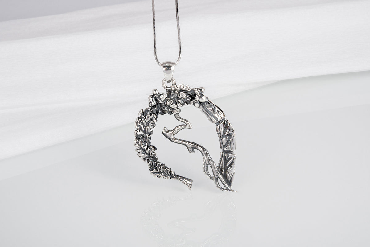 Pendentif Chêne et Feuillage — Argent 925