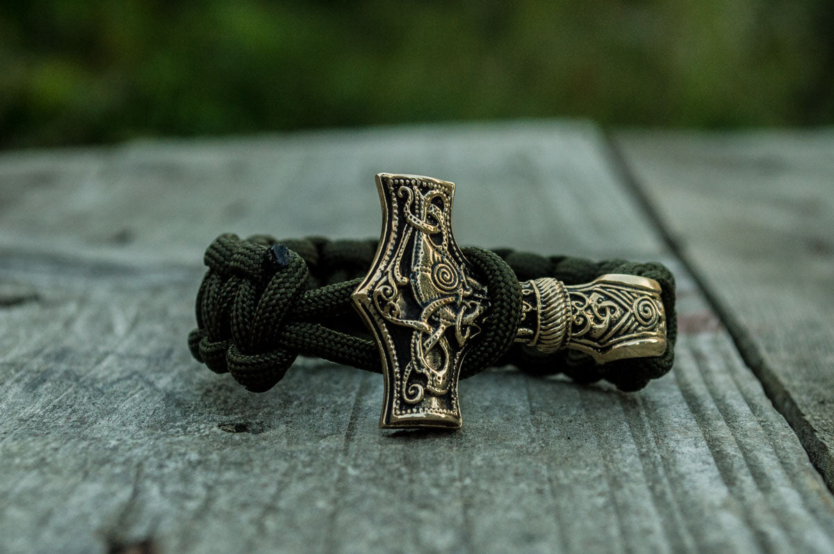 Bracelet Paracorde Marteau de Thor Bjorn — Bronze