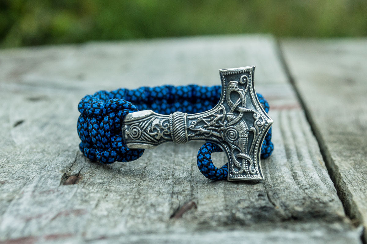 Bracelet Paracorde Marteau de Thor Gunnar — Argent 925