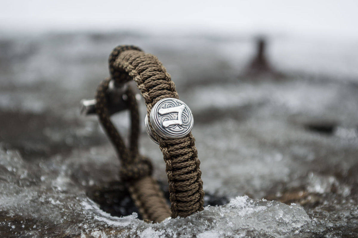 Bracelet Paracorde Marteau de Thor Rollon — Argent 925