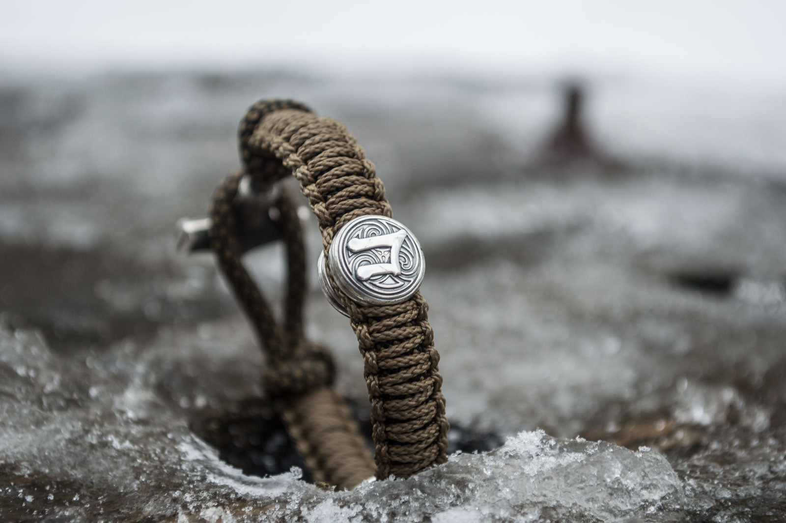 Bracelet Paracorde Marteau de Thor Rollon — Argent 925