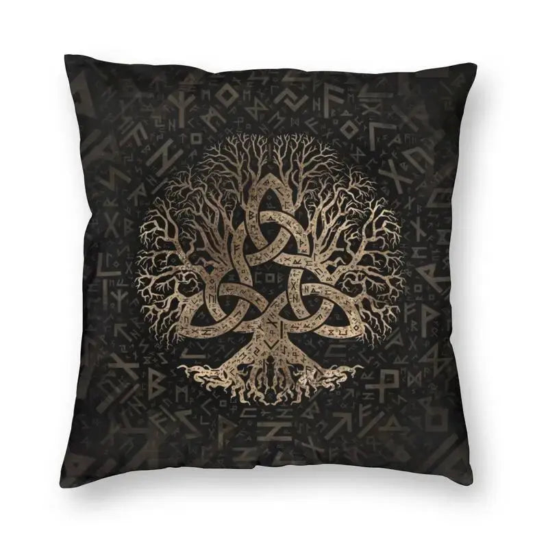 20 Housses de Coussin Arbre de Vie et Triquetra - Viking Héritage
