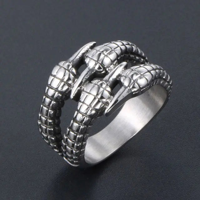 ANNEAU GRIFFE DU DRAGON NIDHOGG (ACIER) - Viking Héritage