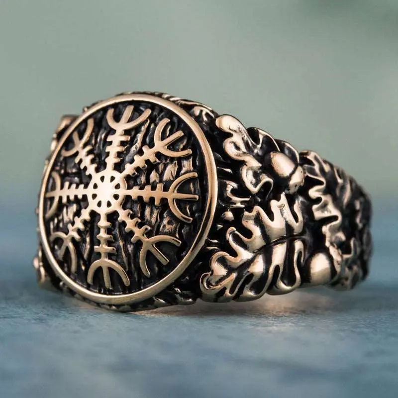 BAGUE AEGISHJALMUR (BRONZE MASSIF) - Viking Héritage
