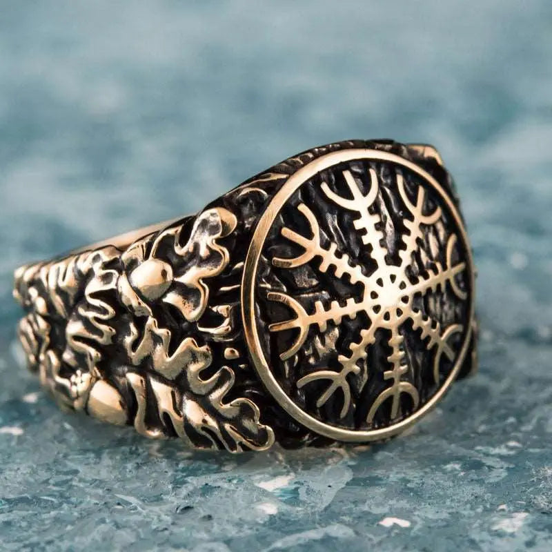 BAGUE AEGISHJALMUR (BRONZE MASSIF) - Viking Héritage