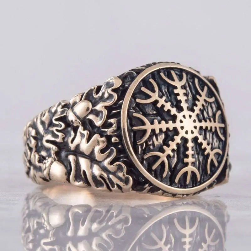 BAGUE AEGISHJALMUR (BRONZE MASSIF) - Viking Héritage