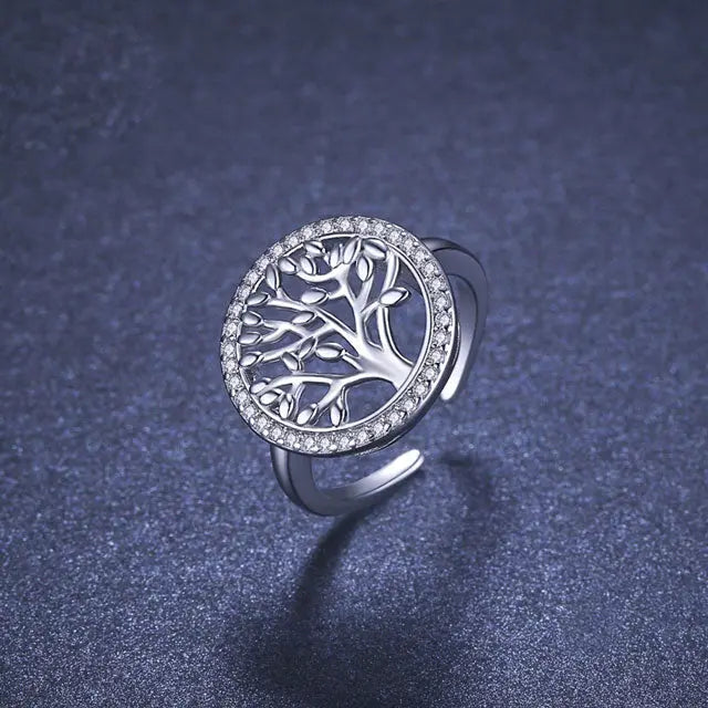 BAGUE ARBRE DE VIE ÉTINCELANT (ARGENT) - Viking Héritage