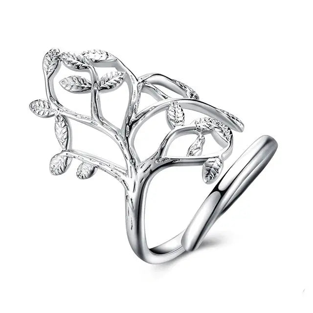 BAGUE ARBRE DE VIE FLEUR ARGENTÉ (ARGENT) - Viking Héritage