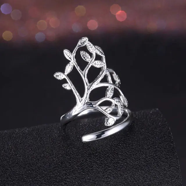 BAGUE ARBRE DE VIE FLEUR ARGENTÉ (ARGENT) - Viking Héritage
