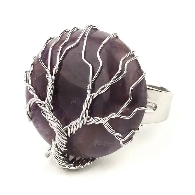 BAGUE ARBRE DE VIE MINÉRAL - Viking Héritage