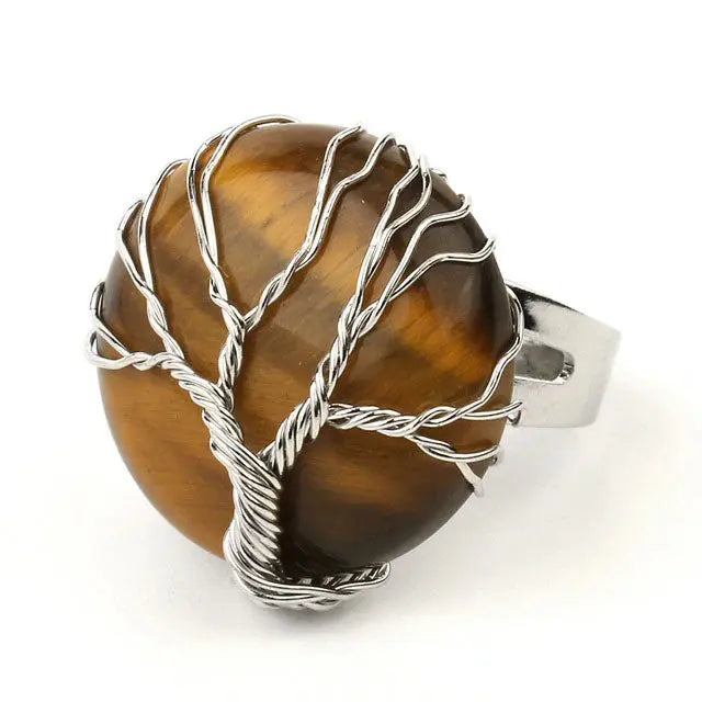 BAGUE ARBRE DE VIE MINÉRAL - Viking Héritage