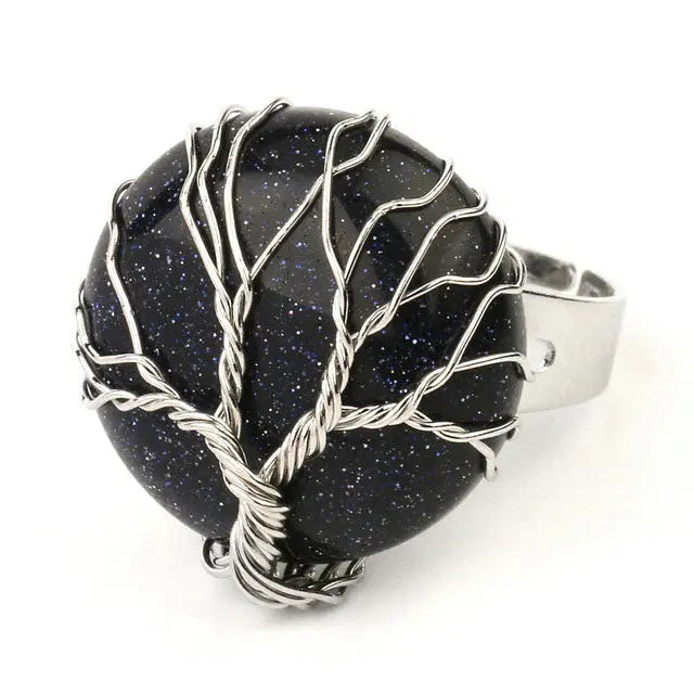 BAGUE ARBRE DE VIE MINÉRAL - Viking Héritage