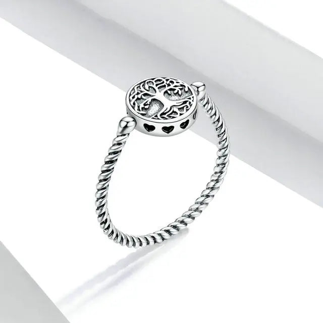 BAGUE ARBRE DE VIE TORSADÉ (ARGENT) - Viking Héritage