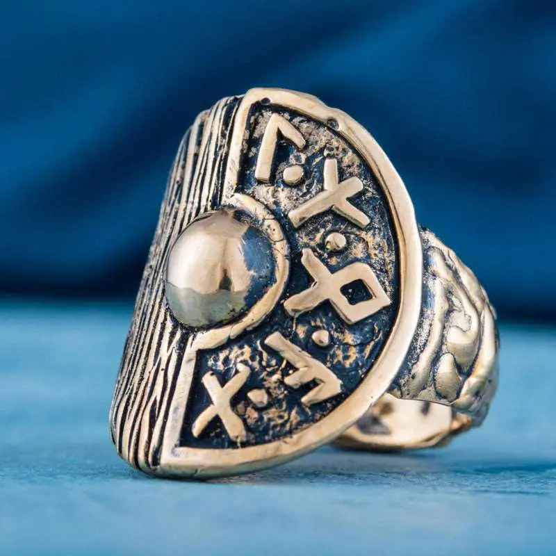 BAGUE BOUCLIER VIKING (BRONZE MASSIF) - Viking Héritage