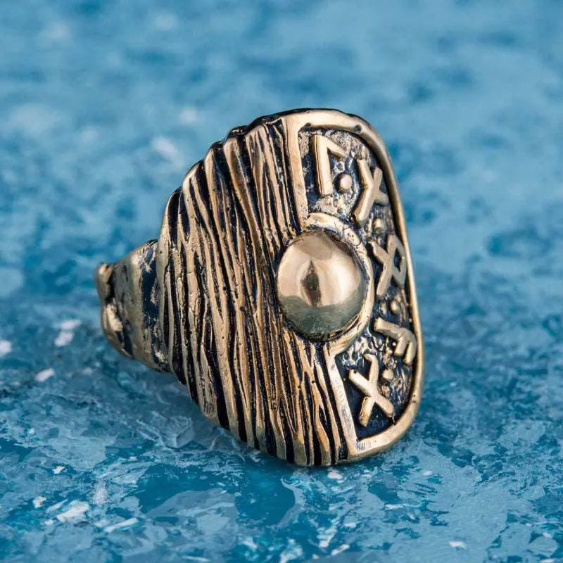 BAGUE BOUCLIER VIKING (BRONZE MASSIF) - Viking Héritage