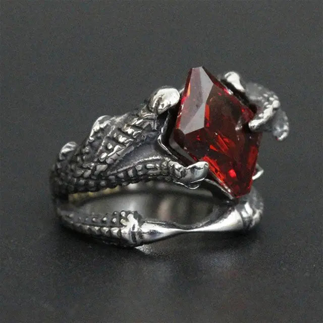 BAGUE COEUR DE JORMUNGANDR (ACIER) - Viking Héritage